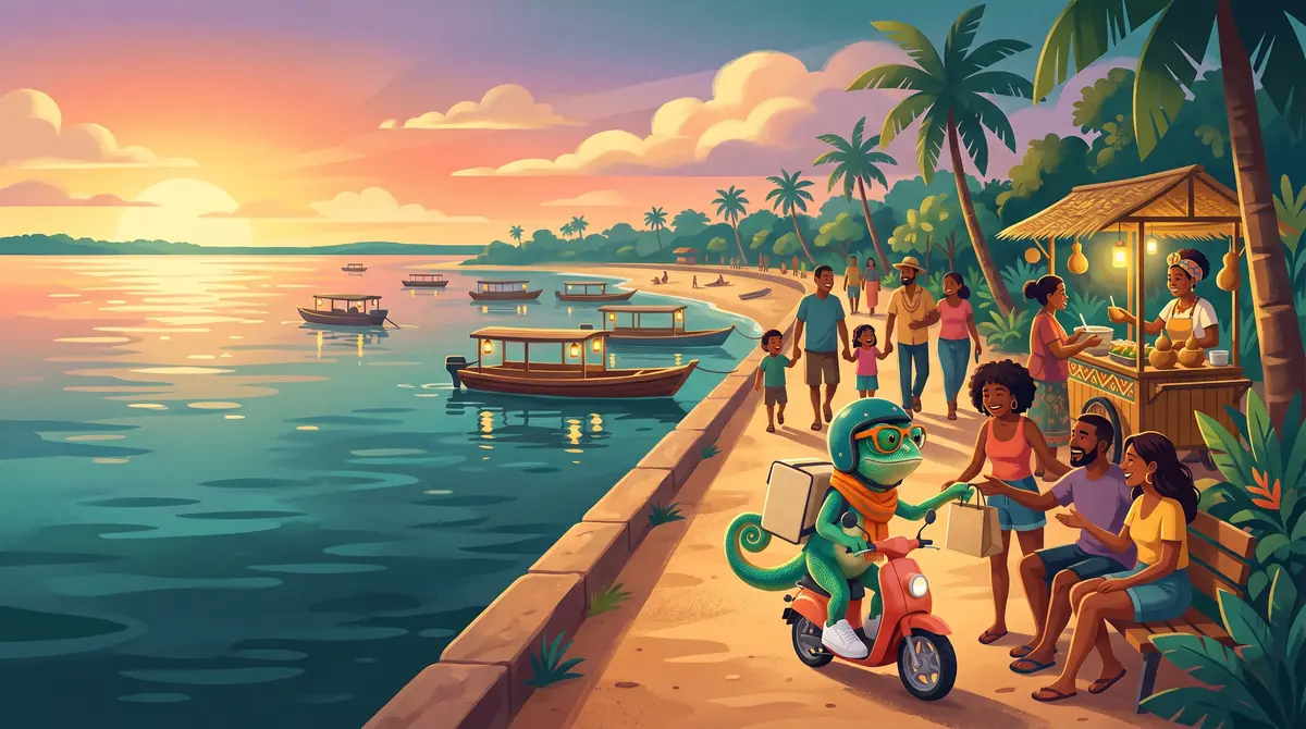 Ilustração da orla de Itaituba